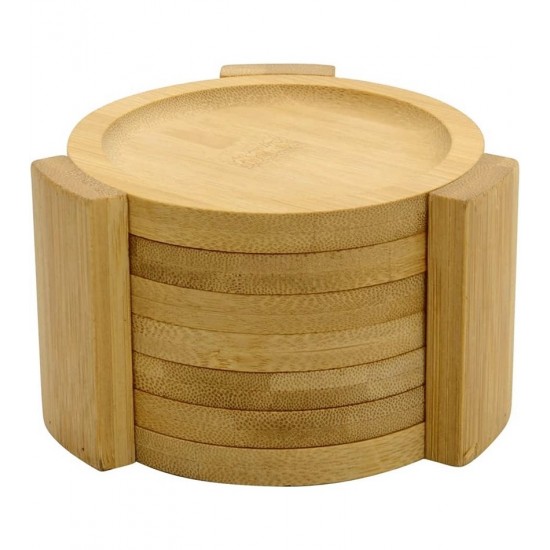 Porta Copo Redondo 10cm Com Suporte Ecokitchen Em Bambu